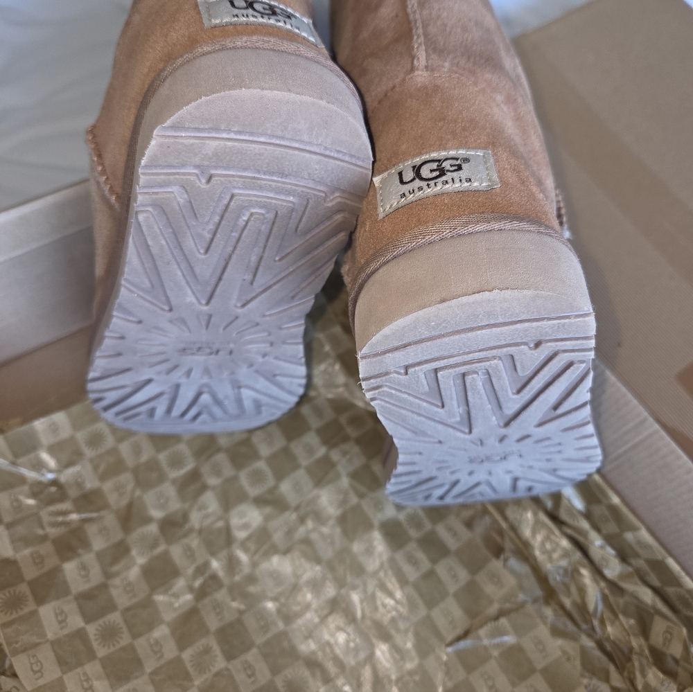 UGG Tan and Cream Over the Knee Boots - Picture 7 of 10